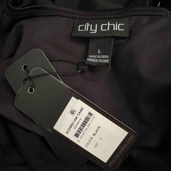 City Chic Women's Azores Black Underwire Tankini L NWT - Picture 8 of 12